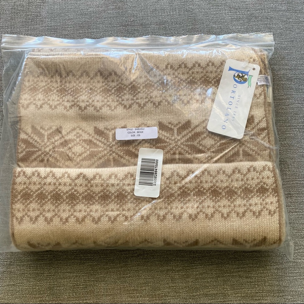 Portolano Beige Snowflake Scarf